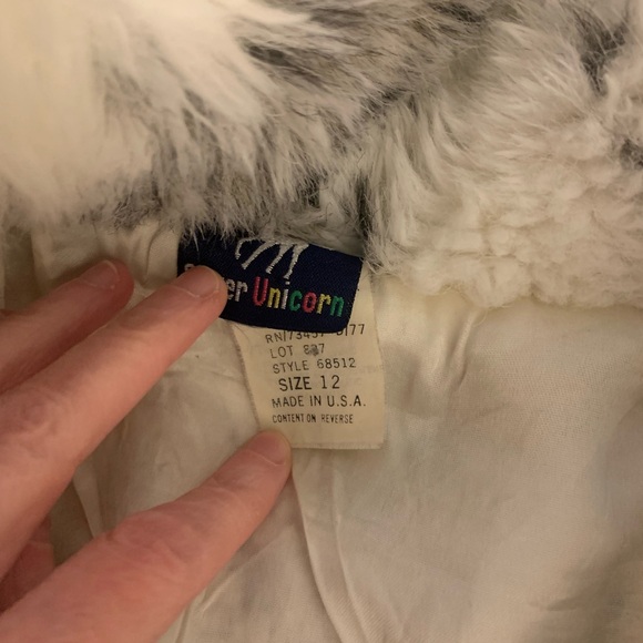 Vintage 80s faux fur white leopard coat, modern size S/M - Picture 12 of 12